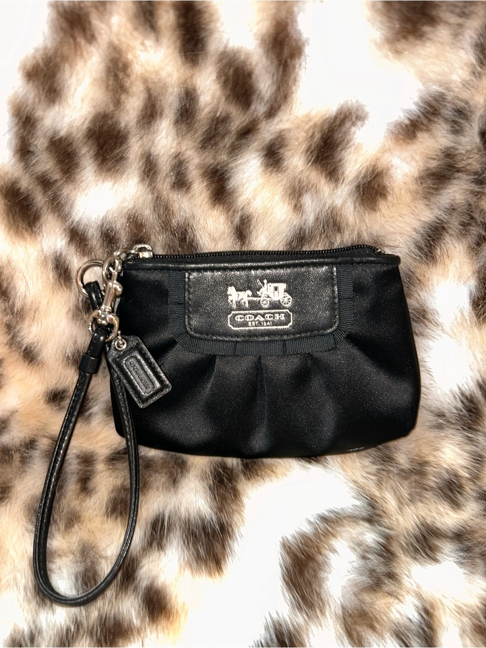 Coach Amanda Black Satin Gathered Wristlet -EUC- - Picture 13 of 15